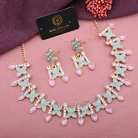 Elegant Alloy Rose Gold Plated American Diamond Jewellery Set-thumb1