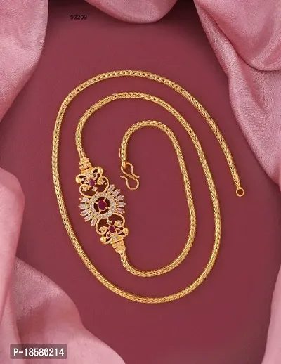 One Gram Gold Premium Quality South Chain Brass Chain For Women And Girls.