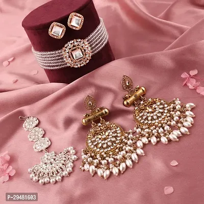 Stylish Golden Alloy  Jewellery Set Combo For Women