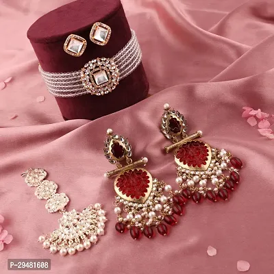 Stylish Golden Alloy  Jewellery Set Combo For Women