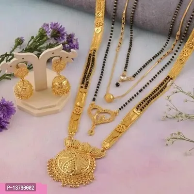 New Stylish Pack Of 4 Women Mangalsutra With Earring Jumkha