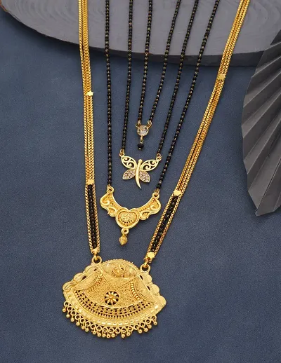 Combo of 4 Designer American Diamond Mangalsutras