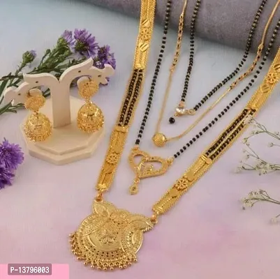 New Stylish Pack Of 4 Women Mangalsutra With Earring Jumkha