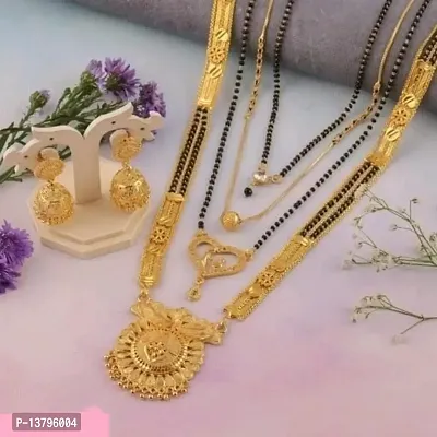 New Stylish Pack Of 4 Women Mangalsutra With Earring Jumkha