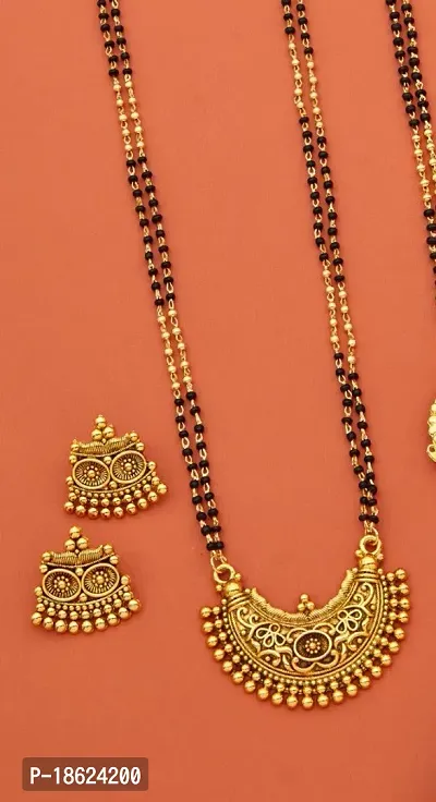 Combo Of 2 Premium Quality Mangalsutra Set With Earring For Women.-thumb2