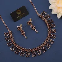 Elegant Alloy Rose Gold Plated American Diamond Jewellery Set-thumb2