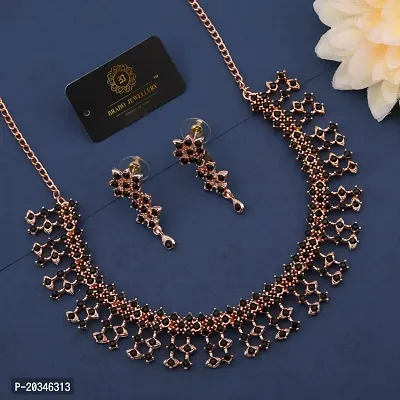 Elegant Alloy Rose Gold Plated American Diamond Jewellery Set-thumb3