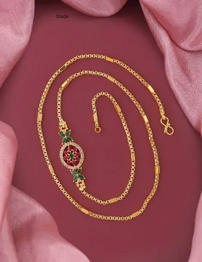 One Gram Premium Quality South Chain Brass Chain For Women And Girls.