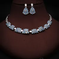 New Silver l Necklace Jewellery Set with Earrings for Women and girls-thumb3