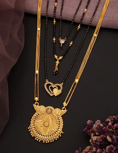 Combo of 4 Designer American Diamond Mangalsutras