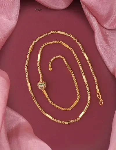 Gold Plated Brass American Diamond Necklace