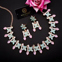 Elegant Alloy Rose Gold Plated American Diamond Jewellery Set-thumb2