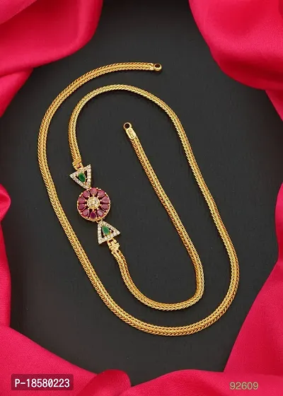 One Gram Gold Premium Quality South Chain Brass Chain For Women And Girls.