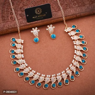 Elegant Alloy Rose Gold Plated American Diamond Jewellery Set-thumb2