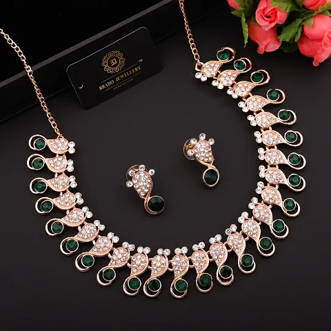 Fancy Alloy Golden American Diamond Jewellery Sets For Women