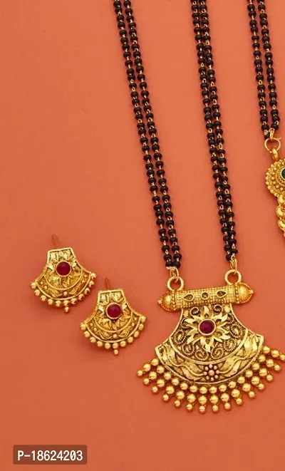 Combo Of 2 Premium Quality Mangalsutra Set With Earring For Women.-thumb2