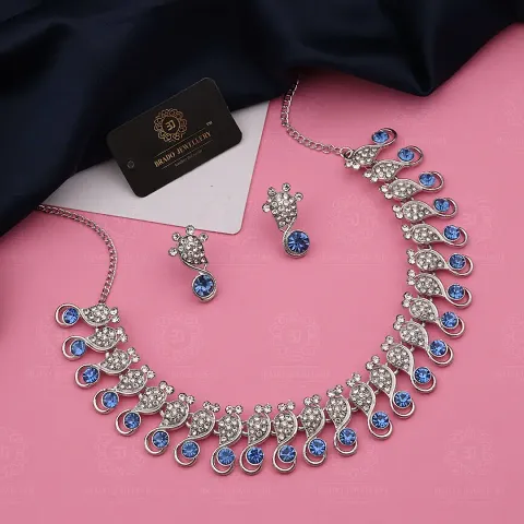 Stylish Alloy American Diamond Jewellery Set For Women