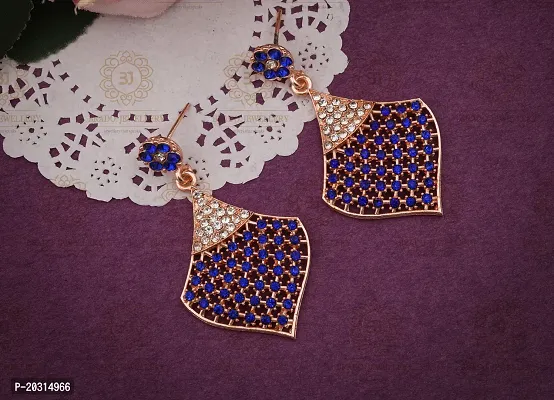 Elegant Rose Gold Plated Brass Drop Earrings For Women