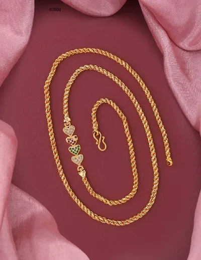 One Gram Premium Quality South Chain Brass Chain For Women And Girls.