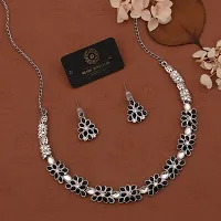 New Silver l Necklace Jewellery Set with Earrings for Women and girls-thumb2