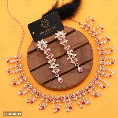 Elegant Alloy Rose Gold Plated American Diamond Jewellery Set-thumb3