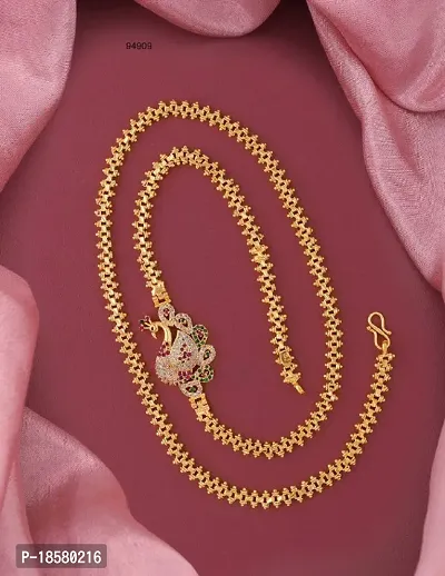 One Gram Gold Premium Quality South Chain Brass Chain For Women And Girls.