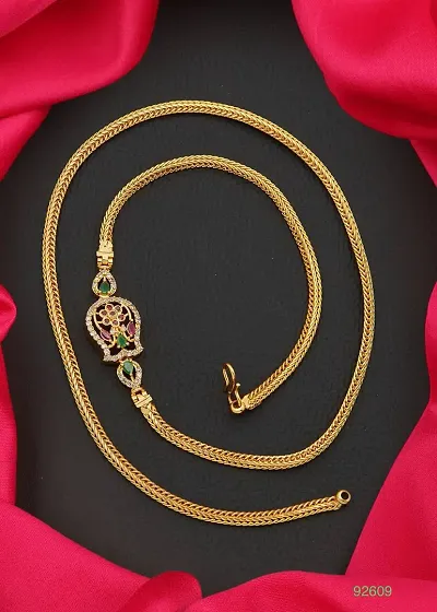 Gold Plated Brass American Diamond Necklace