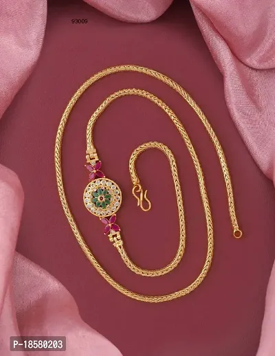 One Gram Gold Premium Quality South Chain Brass Chain For Women And Girls.