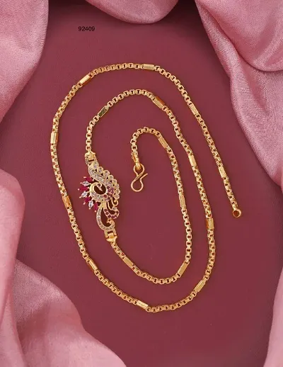 Gold Plated Brass American Diamond Necklace