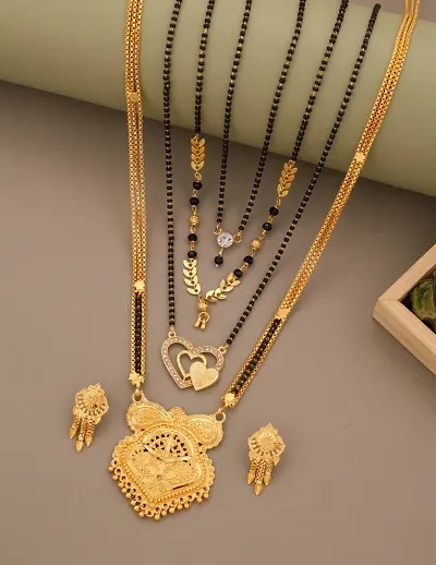 Combo Of 4 Gold Plated Alloy Mangalsutra Sets