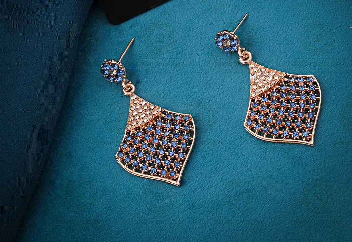 Elegant Plated Brass Drop Earrings For Women