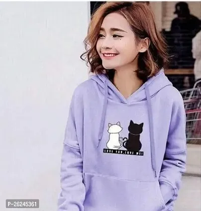 Stylish Cotton Blend Sweatshirt For Women-thumb0