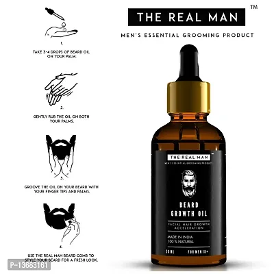 The Real Man Beard Growth Oil 100 Percent Organic Beard and Moustache Hair Growth Oil, 50ml-thumb3