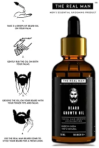 The Real Man Beard Growth Oil 100 Percent Organic Beard and Moustache Hair Growth Oil, 50ml-thumb3