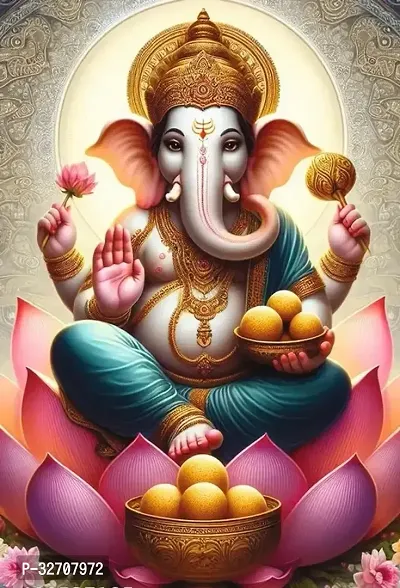 Shree Ganesh Ji Religious Posters Multicolour Printed 12 x18 Inch30cm x 45cm