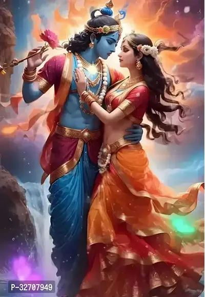 Radha  Krishna Religious Posters Multicolour Printed 12 x18 Inch30cm x 45cm