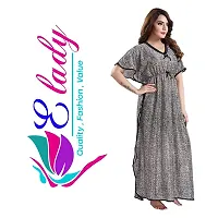 Elady Women's Printed Kaftan Nighty Soft Hosiery Satin Maxi with Full Length Night Gown Sleepwear for Ladies Super Soft Comfortable Design.-thumb3