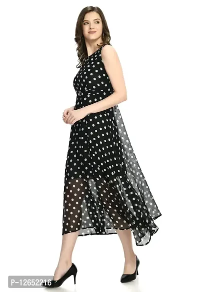 Shiva Trends Womens Black Georgette Key Hole Dress-SV-114-DRS-BLK-L-thumb2