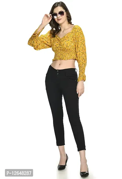 Shiva Trends Womens Yellow Rayon Crop Top Top-SV-123-TOP-YLW-XL-thumb2