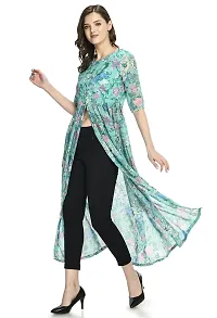 Shiva Trends Womens Green Georgette Front Open Dress-SV-102-DRS-GRN-S-thumb2