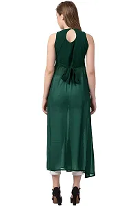 Shiva Trends Casual Sleeveless Solid Women Dress (Large) Green-thumb3