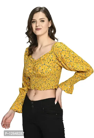 Shiva Trends Womens Yellow Rayon Crop Top Top-SV-123-TOP-YLW-XL-thumb3