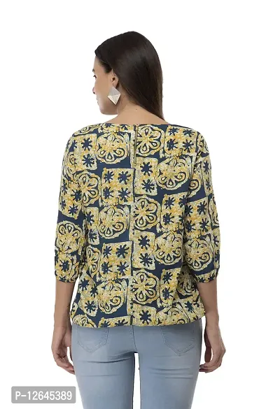 Shiva Trends Women's 3/4th Sleeve Printed Top-thumb4