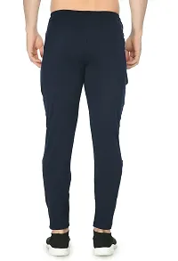 Shiva Trends Men's Regular Fit 4 Way Lycra Track Pants with Zip Closer Pocket Navy Blue-thumb3