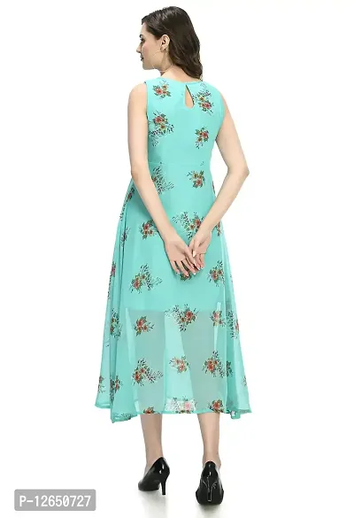 Shiva Trends Womens Sky Blue Rayon Key Hole Dress-SV-115-DRS-SKYB-M-thumb4