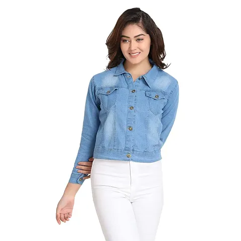 Shiva Trends Solid Regular Denim Jacket For Women