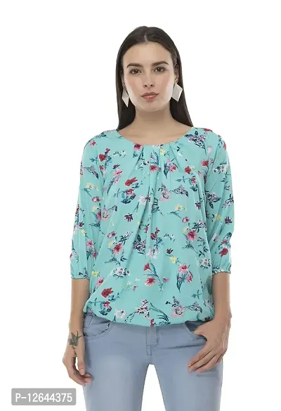 Shiva Trends Women's 3/4th Sleeve Printed Top