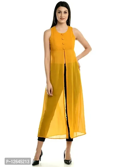 Shiva Trends Multicolor Solid Designer A-Line Dresses for Women Casual Wear(Deny_96_S) Yellow-thumb0