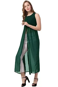 Shiva Trends Casual Sleeveless Solid Women Dress (Large) Green-thumb2