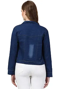 Shiva Trends Solid Regular Denim Jacket For Women (Small, Dark Blue)-thumb1
